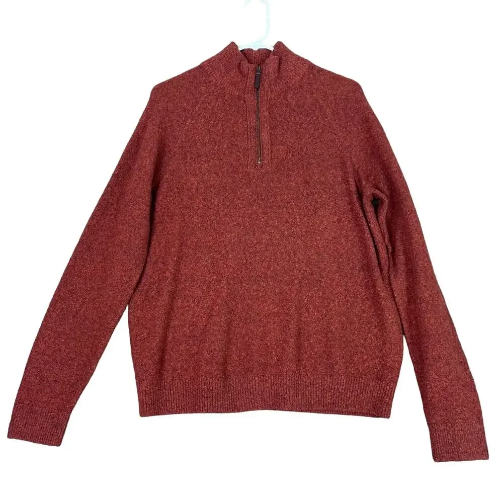 Banana Republic Sweater Mens Medium Rust Cotton & Wool Blend